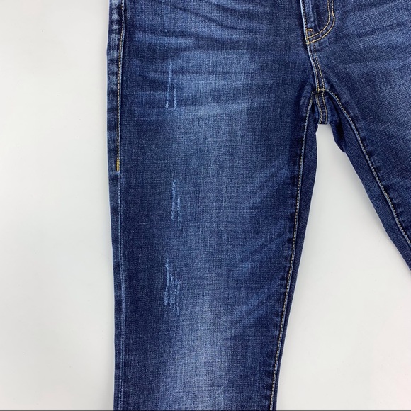Cabi Clothing Authentic High Straight Dark Wash Distressed Jeans, #3561, 2 - Picture 6 of 16
